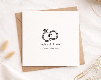 Personalised Engagement Card - Custom Names & Date - Congratulations On Your Engagement - Engaged Couple Gift