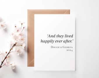 And they lived happily ever after Wedding Card - Personalised wedding card - Engagement card - Personalised Housewarming card