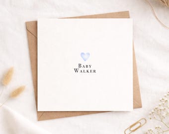Personalised Baby Boy Card - New Baby Boy Card - Baby Name Card - New Baby Congratulations Card - Baby Keepsake Card