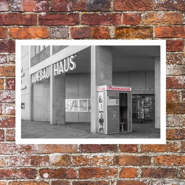 Iconic Photoautomat in Berlin Kreuzberg | Black and White Wall Art - Fine Art Giclee Photo Print High Quality Satin Paper| Cotton Rag