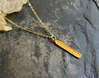 Moon Phase Bar Gold Vermeil Necklace