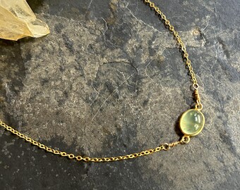 Prehnite Gold Vermeil Necklace