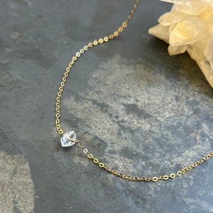Herkimer Diamond and Gold Vermeil Choker Necklace
