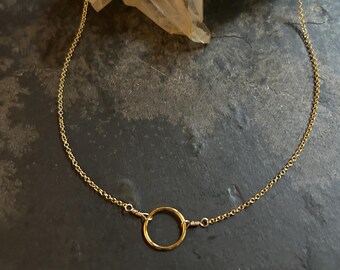 Gold Vermeil Open Circle Necklace