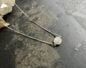 Rainbow Moonstone and Sterling Silver Necklace
