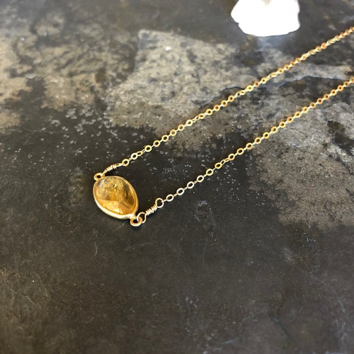 Tiny Citrine and Gold Vermeil order Choker Necklace