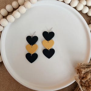 Steelers Earrings | Custom Football Earrings | Heart Earrings | Pittsburgh Steelers | Sports Earrings | Pittsburgh Steelers Earrings