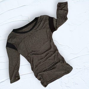 Vintage Free People Bodycon Metallic Jersey Top EUC image 2