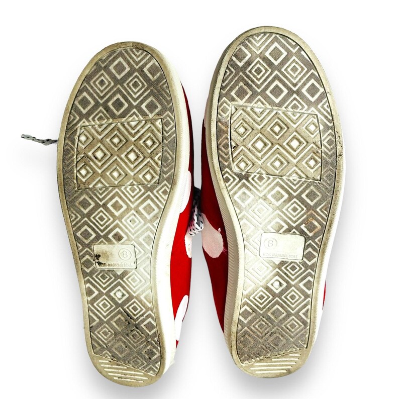 Custom Hand Crafted Minnie Mouse Polka-Dot Sneakers EUC image 13