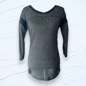 Vintage Free People Bodycon Metallic Jersey Top EUC image 3