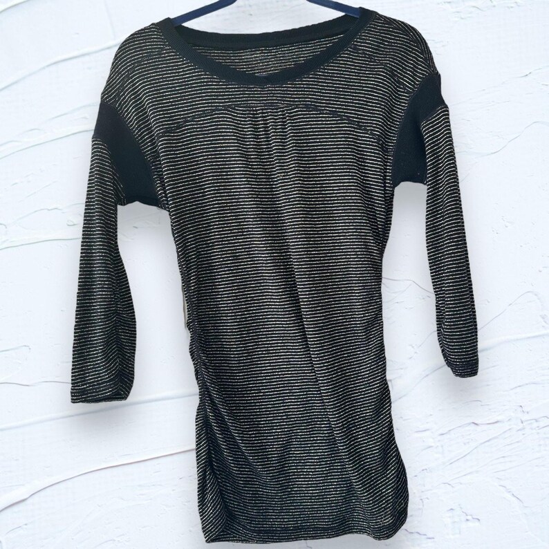 Vintage Free People Bodycon Metallic Jersey Top EUC image 7