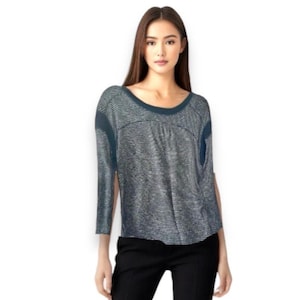 Vintage Free People Bodycon Metallic Jersey Top EUC image 1