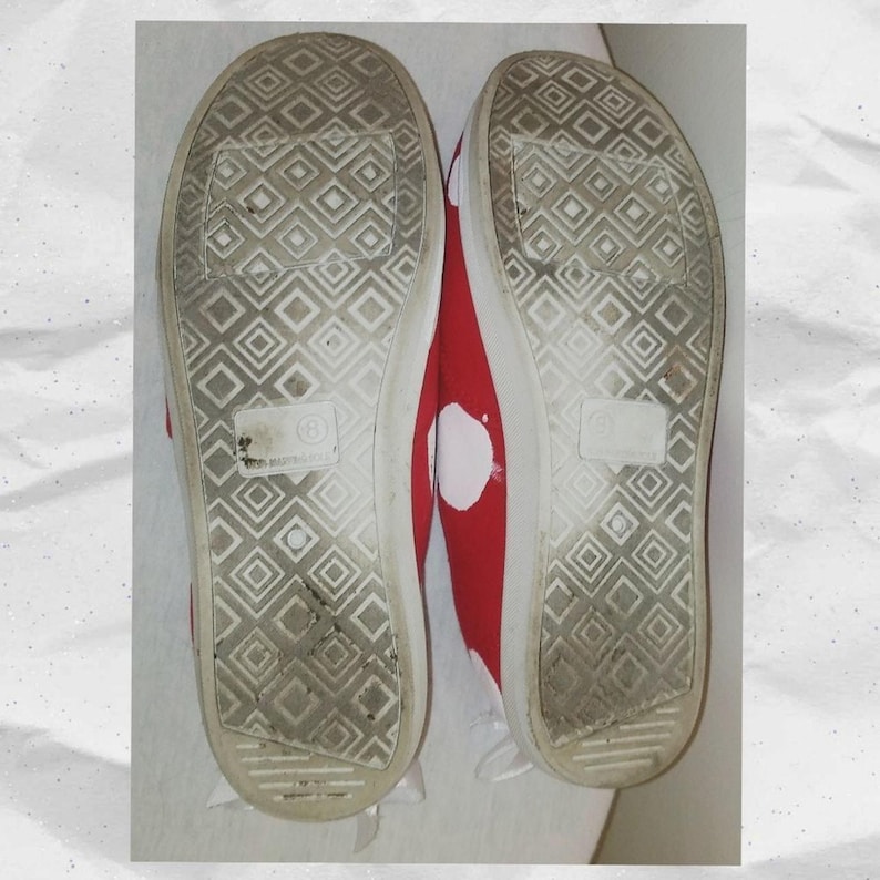 Custom Hand Crafted Minnie Mouse Polka-Dot Sneakers EUC image 10
