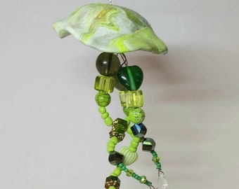 Green jellyfish ornament