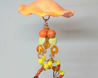 Orange jellyfish ornament