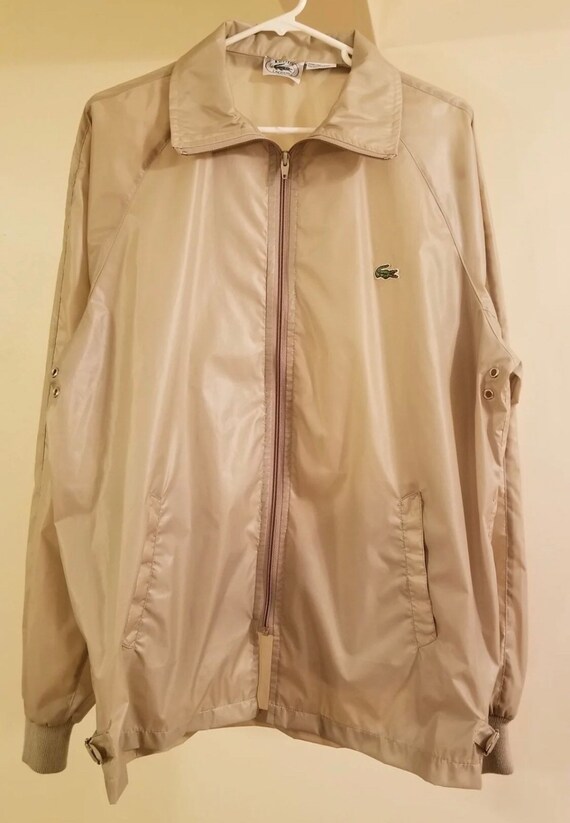 Vintage Izod Lacoste Windbreaker Brown Medium Zip Up Jacket. Unisex Designer
