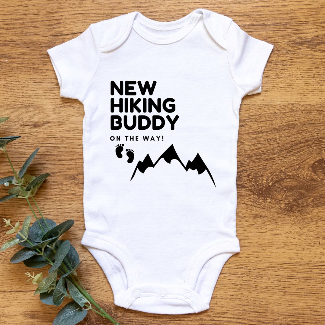 New Hiking Buddy Newborn Onesie, Baby Shower Gift, Baby Announcement