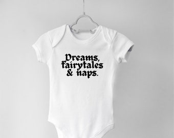 Sueños cuentos de hadas y siestas onesie, Baby Shower Gift, Baby Announcement, Funny bodysuit, Baby Clothes, New Mom Gift, funny onesie. Onesie del bebé