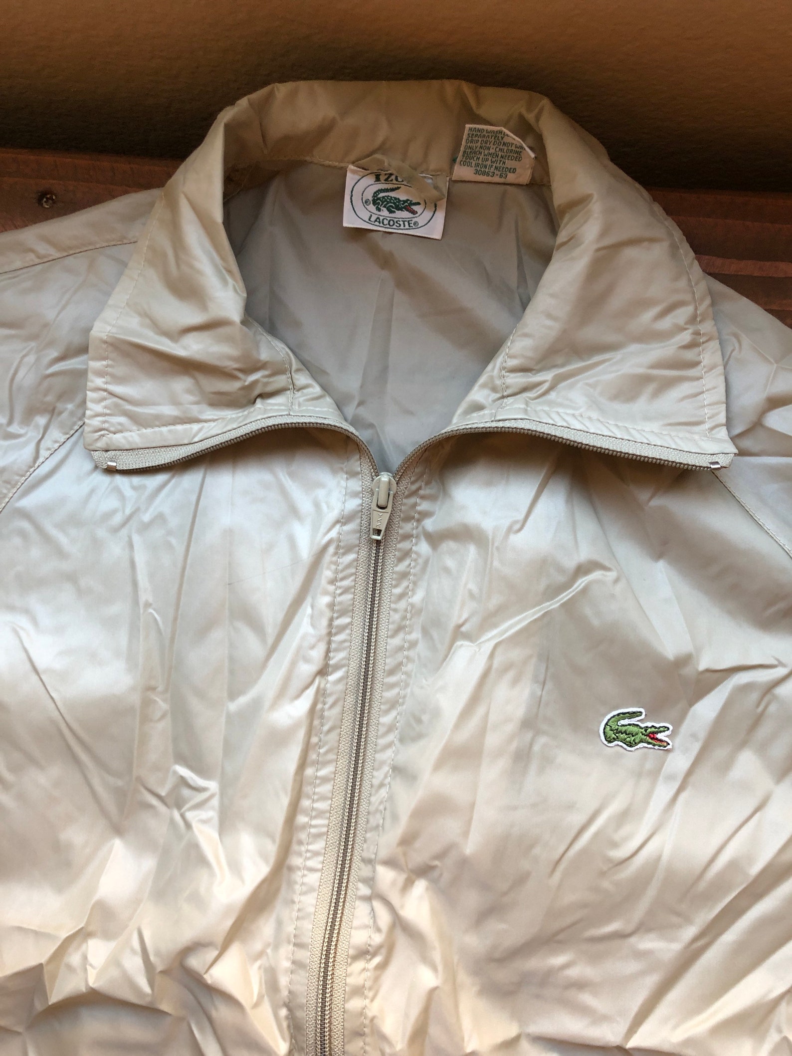 Vintage Izod Lacoste Windbreaker Brown Medium Zip up Jacket. Etsy