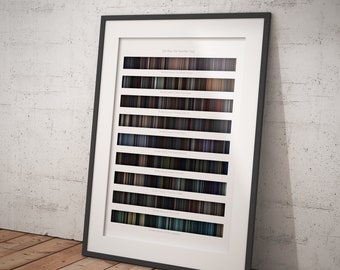 Skywalker Saga Movie Barcode Art Print: Star Wars Film Poster