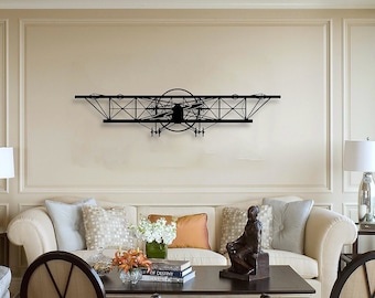 avión, decoración de aviación, biplano, avión vintage, aviación negra, 75/85/100 cm, decoración de pared de avión, estampida, pitts, biplano viejo, decoración de avión