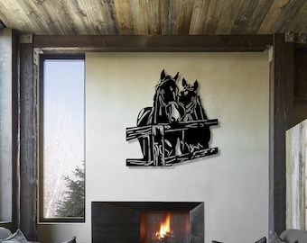 decoración de caballos, decoración ecuestre, 64x60 cm, negro, vidrio acrílico de plexiglás, decoración de pared caballo, caballo, decoración de rancho, caballos