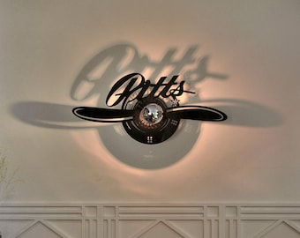 avión de hélice, 75/85/100 cm, iluminación de aeronaves, decoración de aviones, vidrio acrílico de plexiglás negro, decoración de aviación, estilo biplano pitts, avión antiguo, biplano