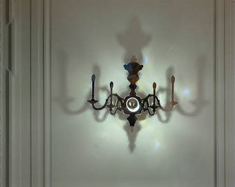 chandelier wall applique,17th century model VERSAILLES 42 or 55 cm mirror, baroque wall applique, shadow-worn concept, designer light