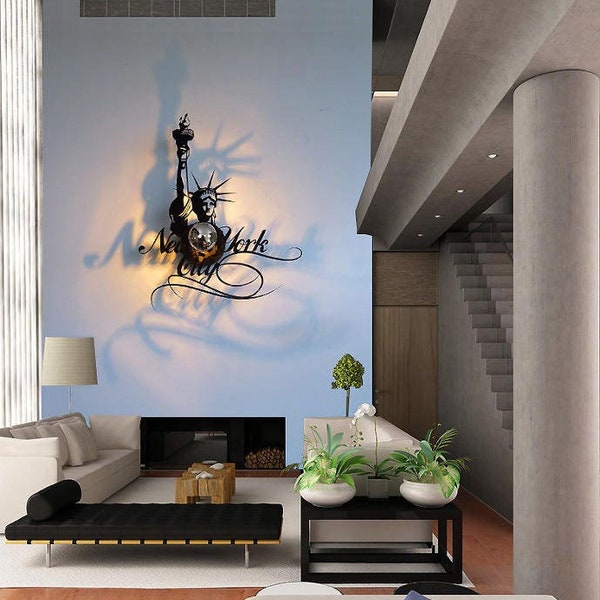 luminaire design,New York statue de la liberté 75 ou 60 cm noir brillant,applique murale design,deco new york,lighting wall design,nyc,