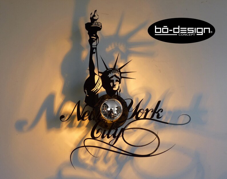 Luminaire Watts V Noir Statue York 45x36 Brillant applique Acrylique De Verre 220 Murale Liberté Applique Design Cm La Plexiglas New E1440 8wvyNn0mO