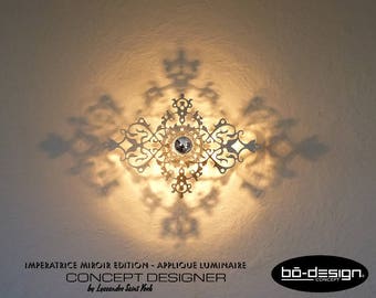 luminaire baroque,IMPERATRICE,45/50/55/60 cm,miroir,luminaire design,ombre porté,60 w 220 volts,applique murale baroque,contemporain