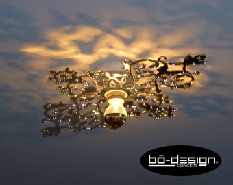 Lámpara de techo barroca, 60/70/80 cm, concepto de diseño con proyección de sombra en el techo, lámpara de techo de diseño, lámpara de techo, lámpara de techo contemporánea