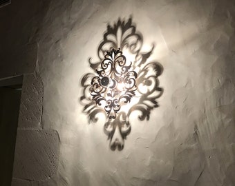 lámpara de pared barroca, efecto espejo ROSE, luminaria barroca, modelo barocco 30 o 35 cm, lámpara de pared de diseño, LED 220 v, luminaria de diseño