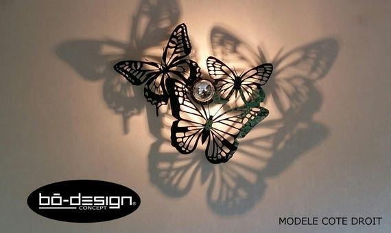 Décoration murale Papillon en acier thermolaqué sur mesure - Fabrication  française