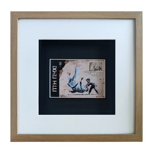 banksy ukraine (ПТН ПНХ!) official postcard frame + stamp with cancellation 1st day 02/24/2023 - 01001 Київ, 3D collector's edition