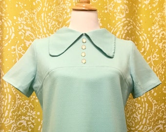 Adorable Baby Blue Shift Dress with Peter Pan collar