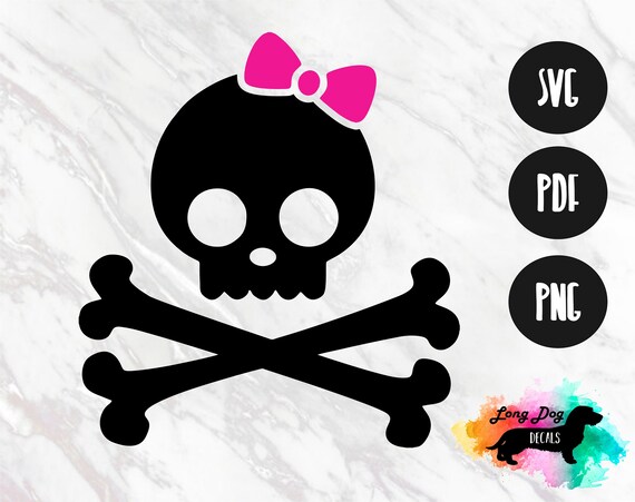 Skull With Bow Svg File Girl Skull Svg Girly Skull Cut Etsy