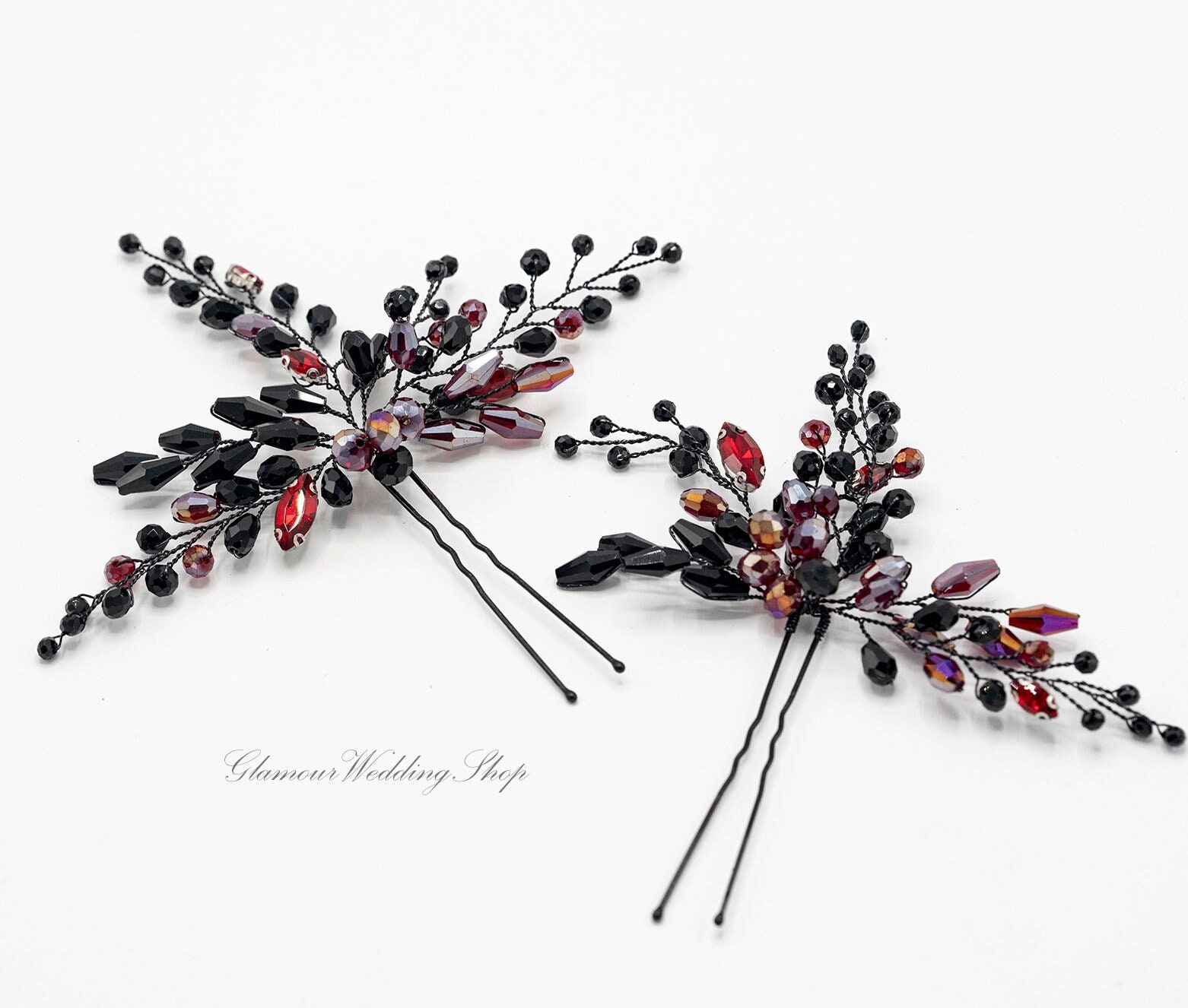 Black Hair Pins for Women Gothic-style Wedding Items Black Wedding