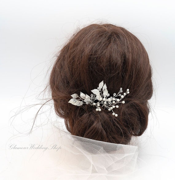 Bridal Wedding Flower Clips Hair Pins Bridesmaid Accessories Crystal Hair  Pearls