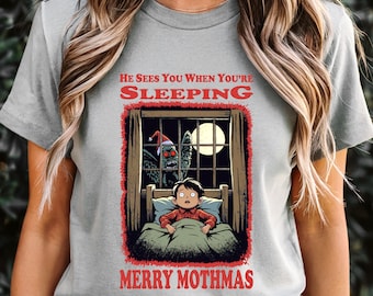 Mothman-kersteditie, feestelijk cryptid-shirt, cryptozoölogiecadeau voor hem of haar