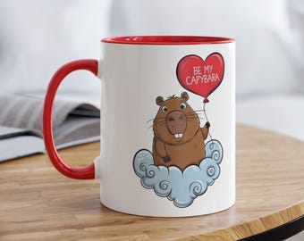 Cozy Capybara Valentine Mug - Charming Cottage Core Gift for Capybara Enthusiasts
