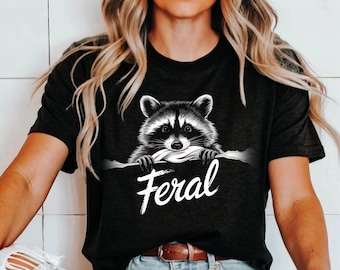 Feral Raccoon Meme Shirt: Funny Animal Lover Tee