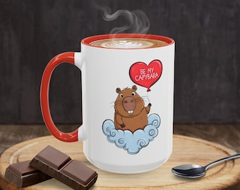 Mug, Cute Animal Coffee Cup, Capybara Balloon Design, Gift for Capybara Lover, Funny Animal Mug, Be My Capybara Mug, Capybara Gift, Capybara