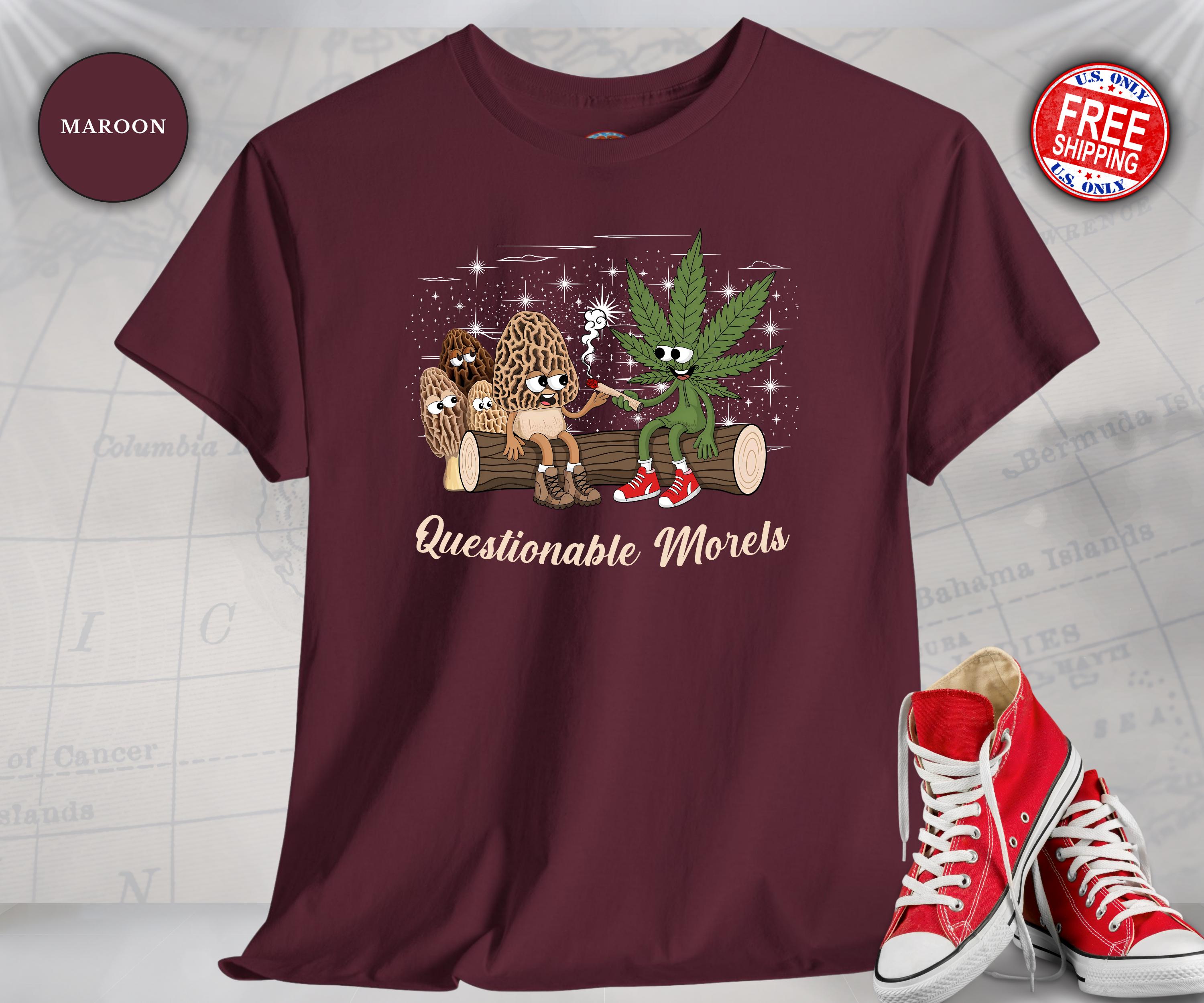 Very Questionable Graphic Funny Questionable Morels Unisex Heavy Cotton Tee - Morel Mushroom ...