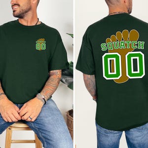 Squatch Basketball Tee: Bigfoot Number 00 Graphic T-Shirt