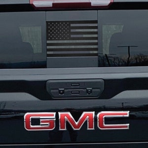 American Flag Rear Sliding Window Vinyl Decal Fits GMC Sierra 2019-2024
