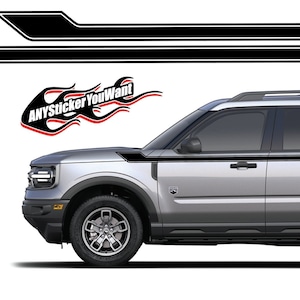 Retro Hockey Side Stripe Kit Vinyl Decals Fits Ford Bronco Sport 2021+