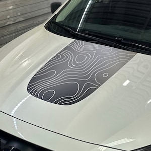 Topographic Blackout Hood Vinyl Decal Fits Subaru Outback 2010-2025