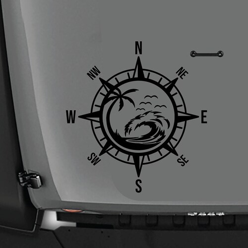 Beach Theme Nautical Compass Vinyl Sticker Hood Decal Fits Etsy