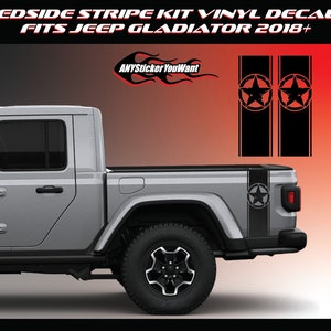 Bedside Stripe Kit Vinyl Decals Fits Jeep Gladiator JT 2018+